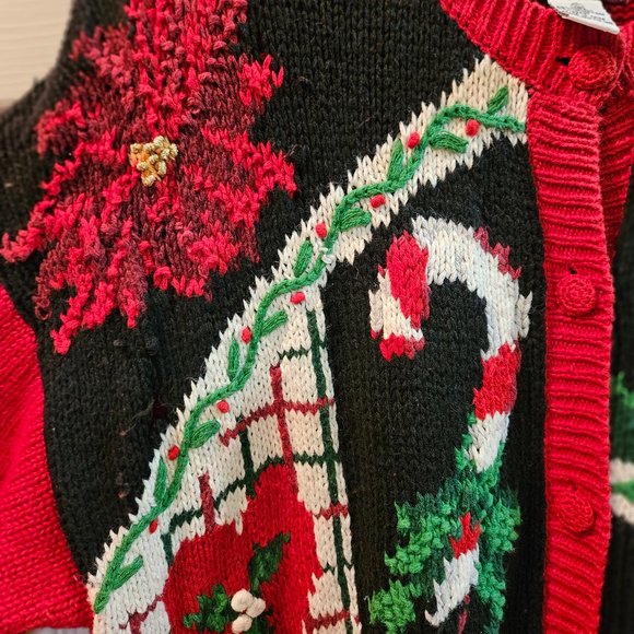 Women's Button Down Christmas Cardigan Sweater - Size XL - Picture 5 of 8